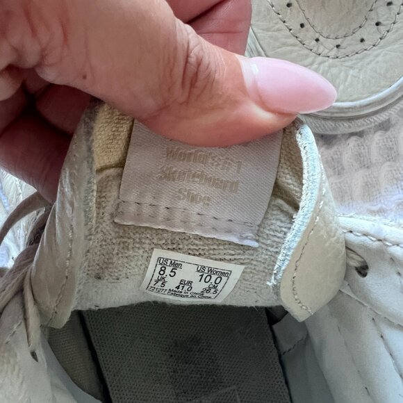 Vans Cream Leather Sk8-Hi Slim Sneaker - Picture 6 of 7